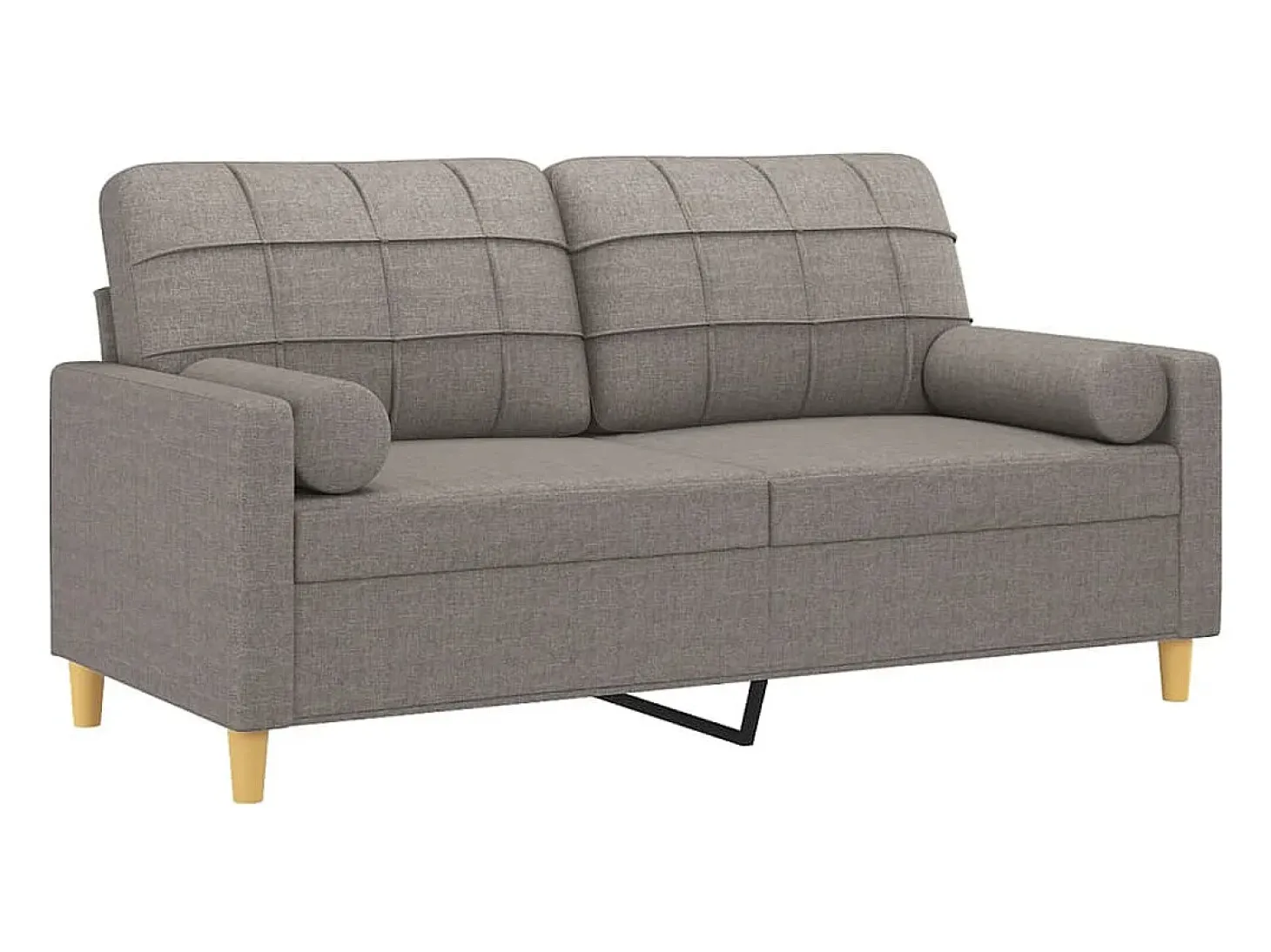Sofá de 2 plazas con cojines tela gris taupe 140 cm