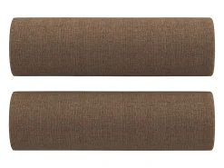 Sofá de 2 plazas con cojines tela marrón 120 cm