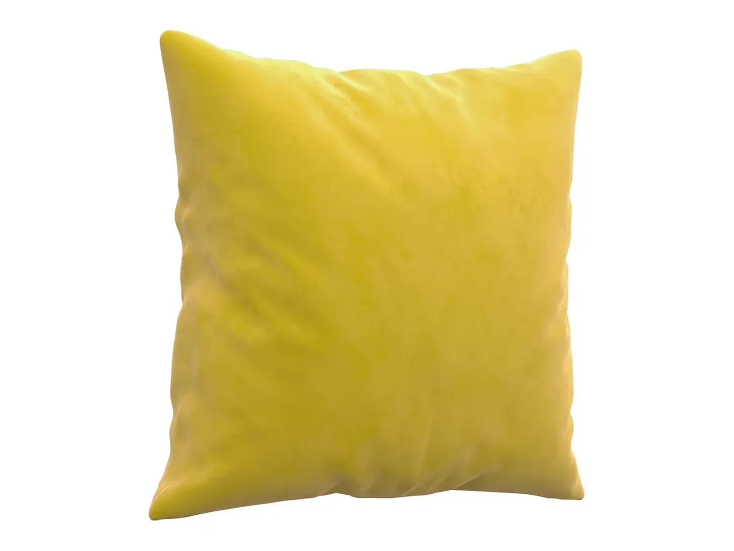 Sofá de 2 plazas con cojines terciopelo amarillo 120 cm