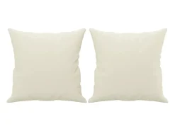 Sofá de 2 plazas con cojines terciopelo color crema 140 cm