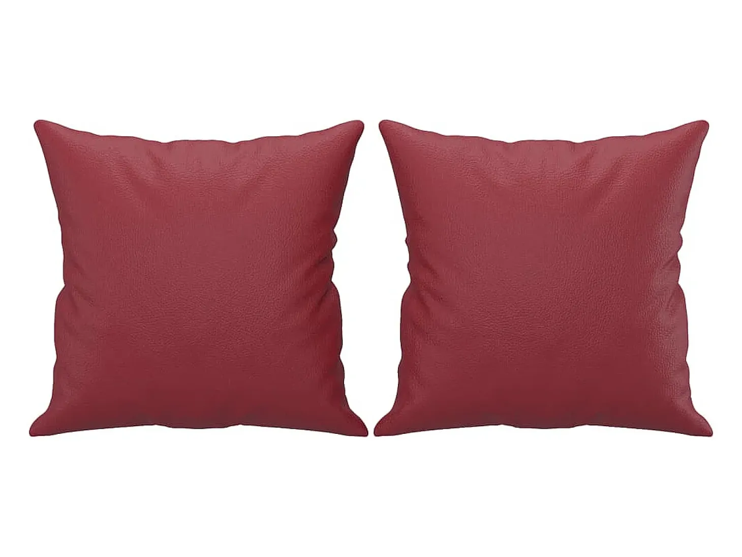Sofá de 2 plazas con cojines cuero sintético rojo tinto 140 cm