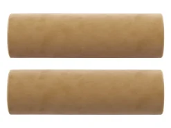 Sofá de 2 plazas con cojines terciopelo marrón 120 cm