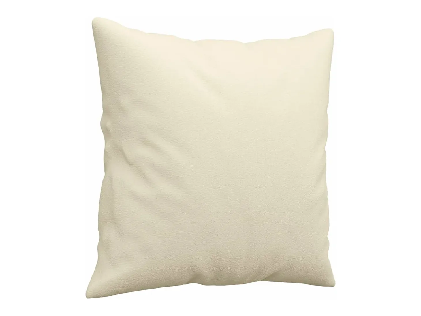 Sofá de 2 plazas con cojines cuero sintético color crema 140 cm