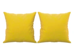 Sofá de 2 plazas con cojines terciopelo amarillo 120 cm ES358065