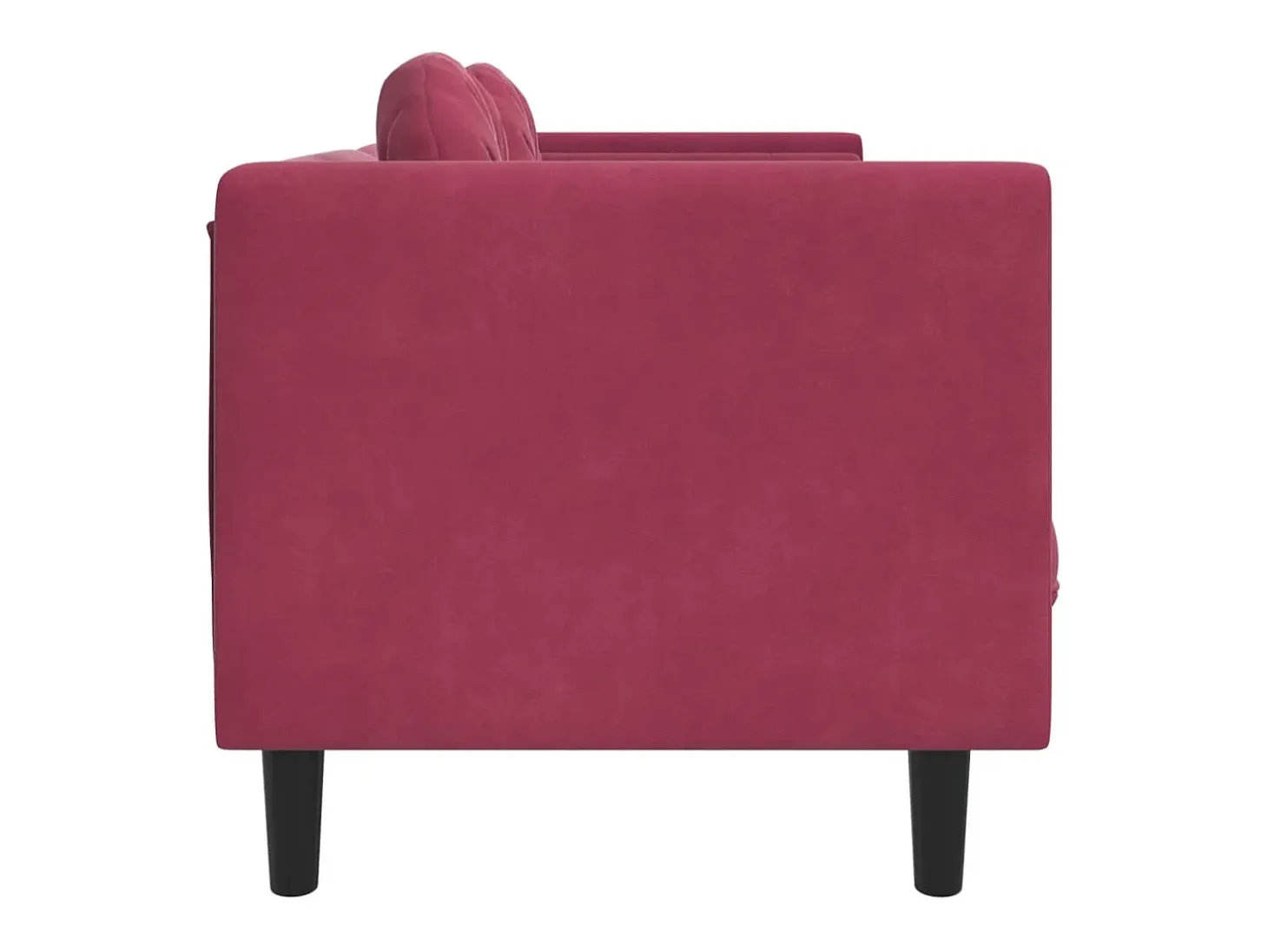 Sofá de 2 plazas con cojines terciopelo rojo tinto