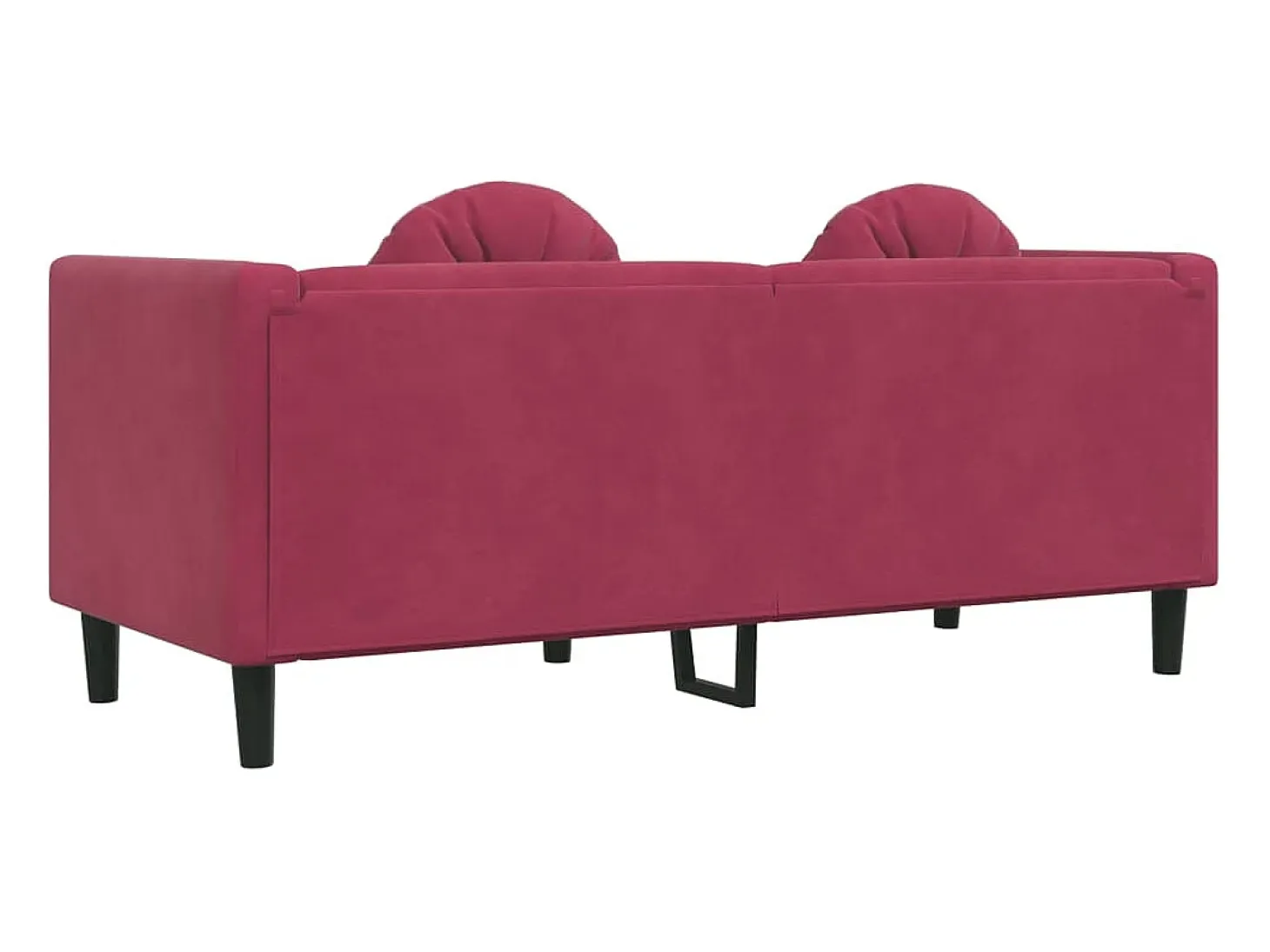 Sofá de 2 plazas con cojines terciopelo rojo tinto
