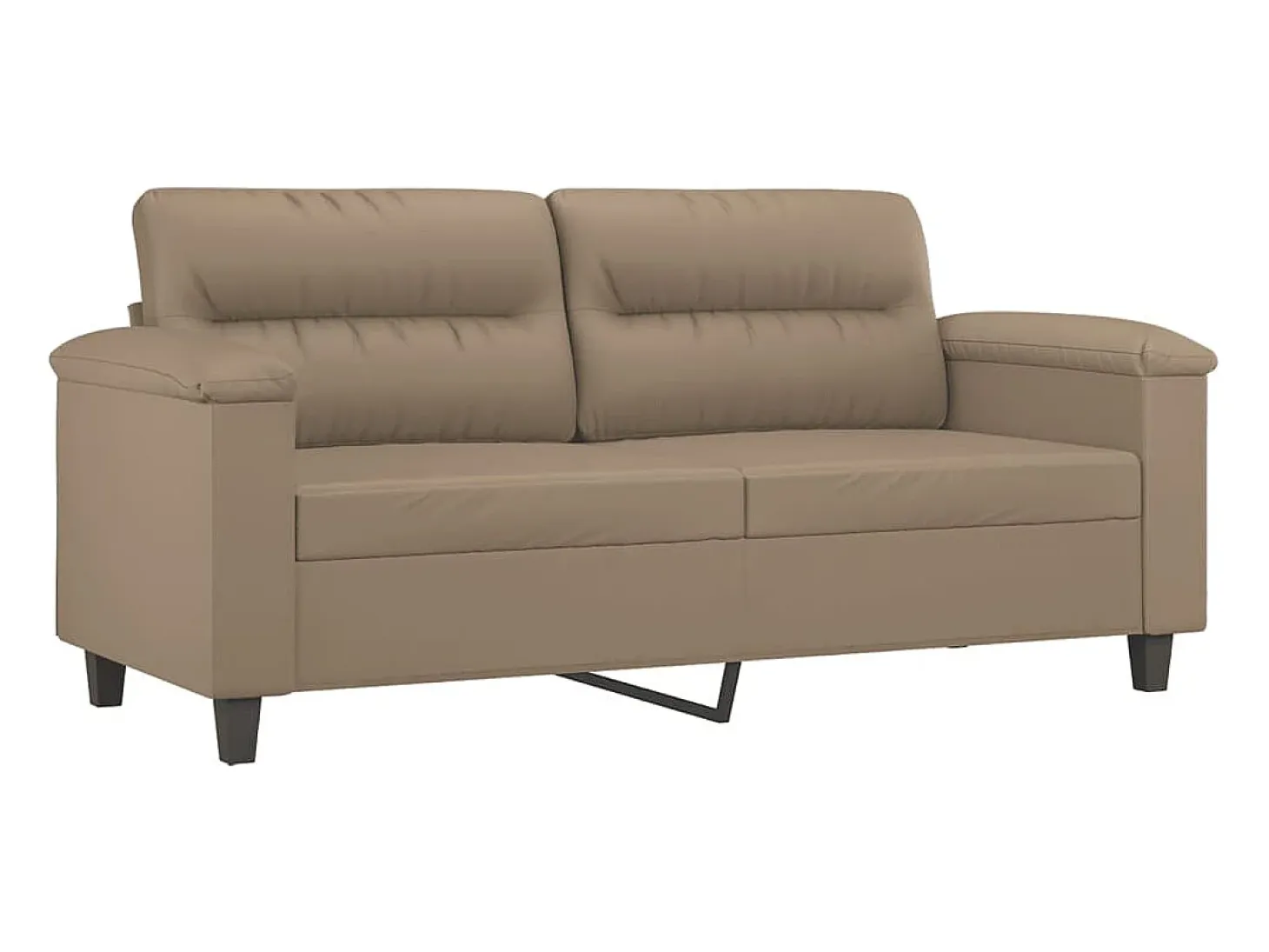Sofá de 2 plazas con cojines cuero sintético capuchino 140 cm