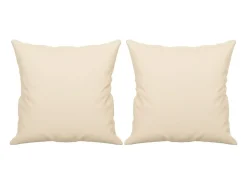 Sofá de 2 plazas con cojines tela de microfibra beige 140 cm