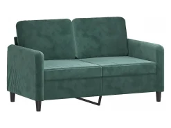 Sofá de 2 plazas con cojines terciopelo verde oscuro 120 cm