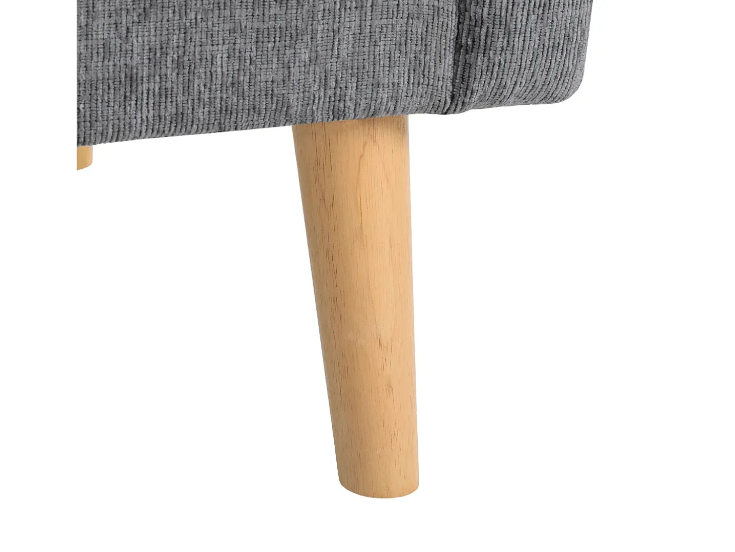 Sofá de 2 plazas con reposabrazos y cojines, chenilla gris, patas de madera - para salón y dormitorio