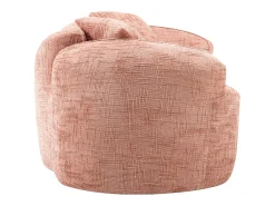Sofá de 2 plazas con reposabrazos y cojines acolchados, diseño curvo - chenilla rosa