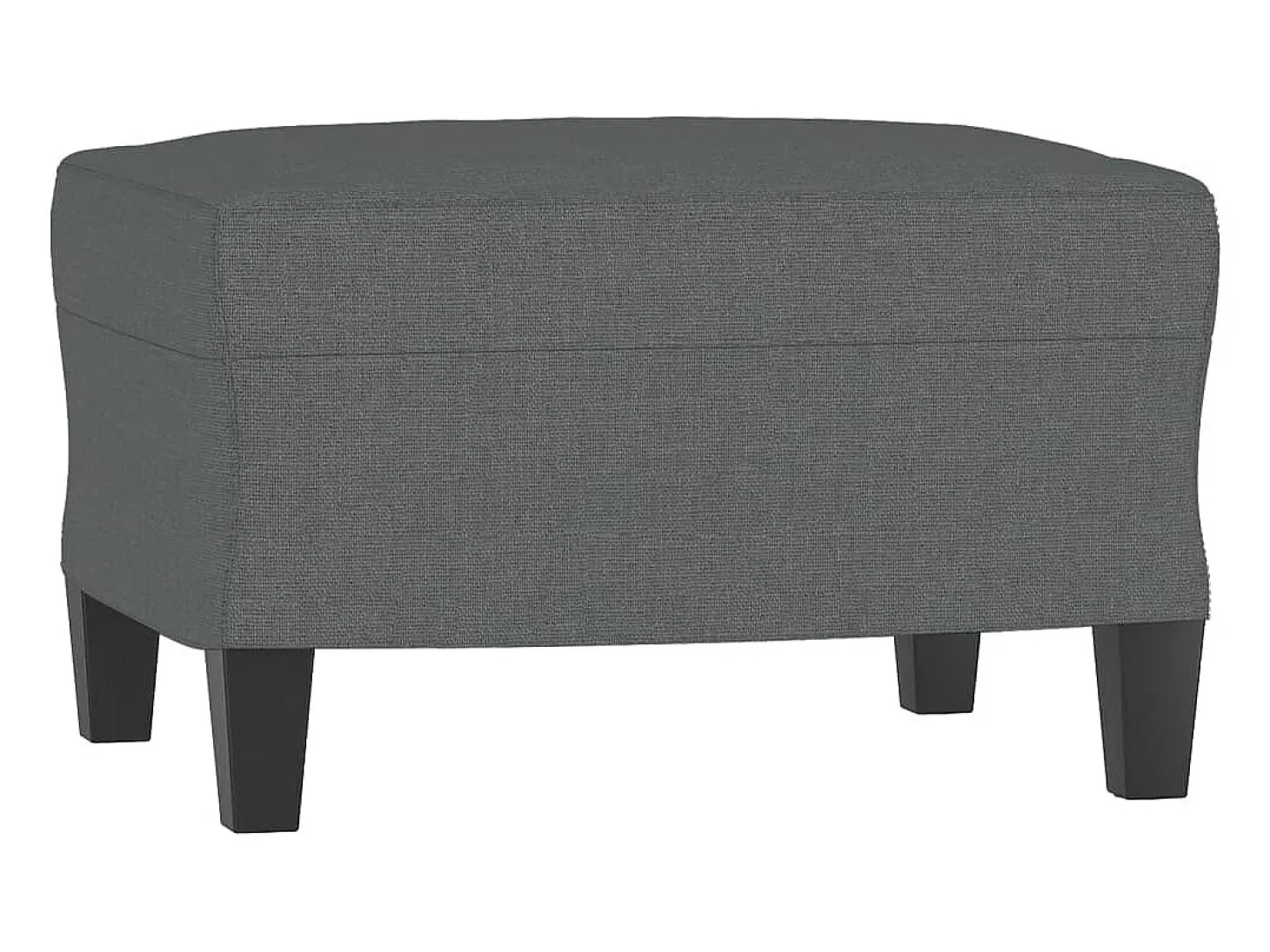 Sofá de 3 plazas con taburete de tela gris oscuro 180 cm