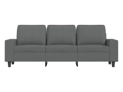 Sofá de 3 plazas con taburete de tela gris oscuro 180 cm
