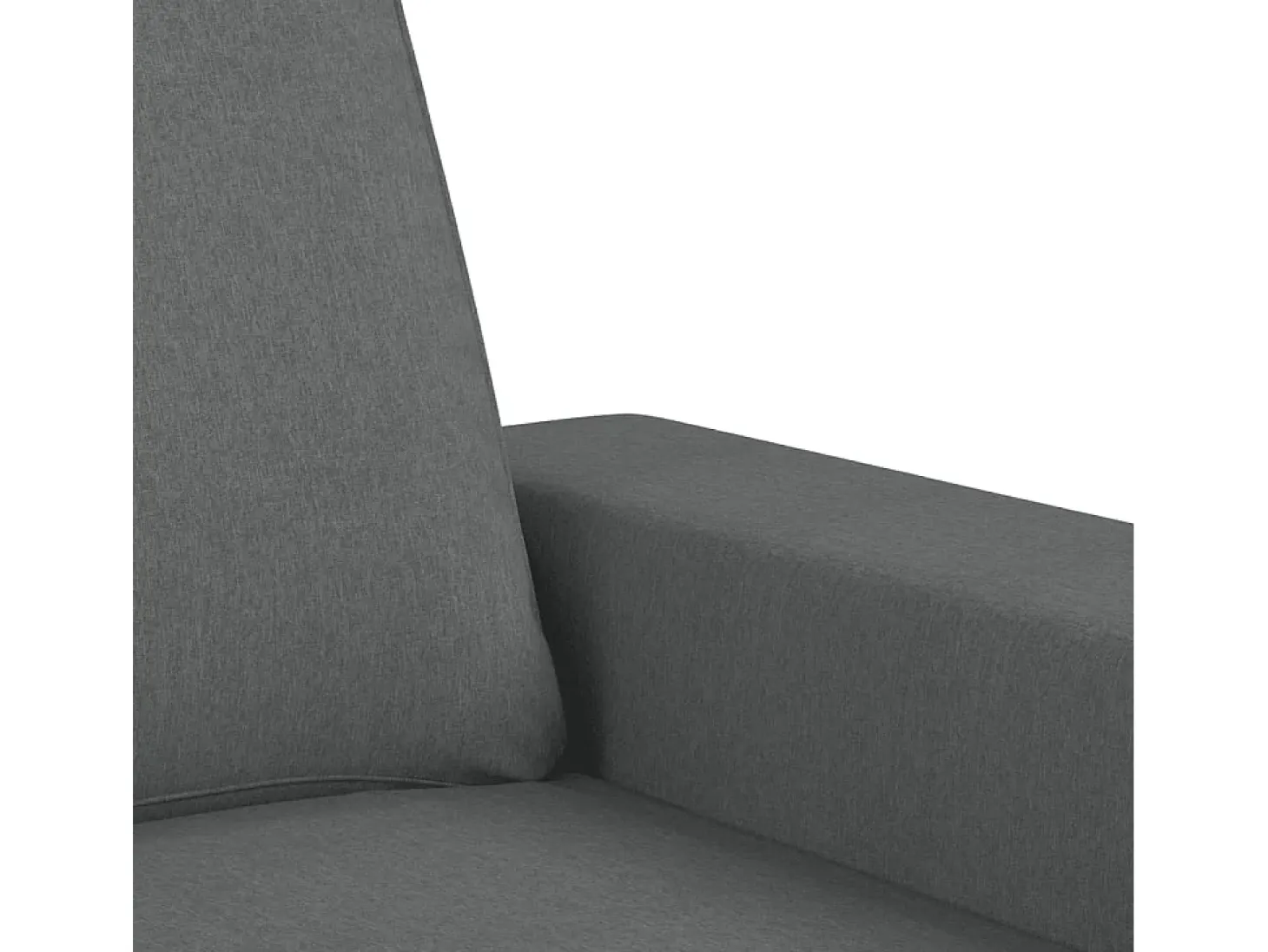 Sofá de 3 plazas con taburete de tela gris oscuro 180 cm