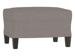 Sofá de 3 plazas con taburete de tela gris taupe 180 cm