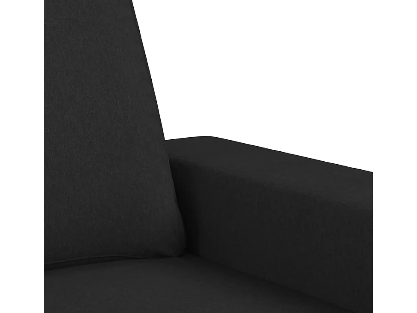 Sofá de 3 plazas con taburete de tela negro 180 cm