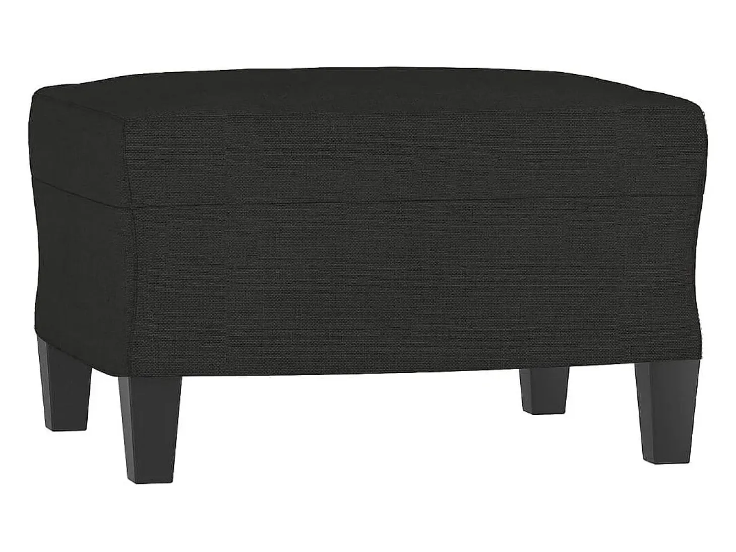 Sofá de 3 plazas con taburete de tela negro 180 cm
