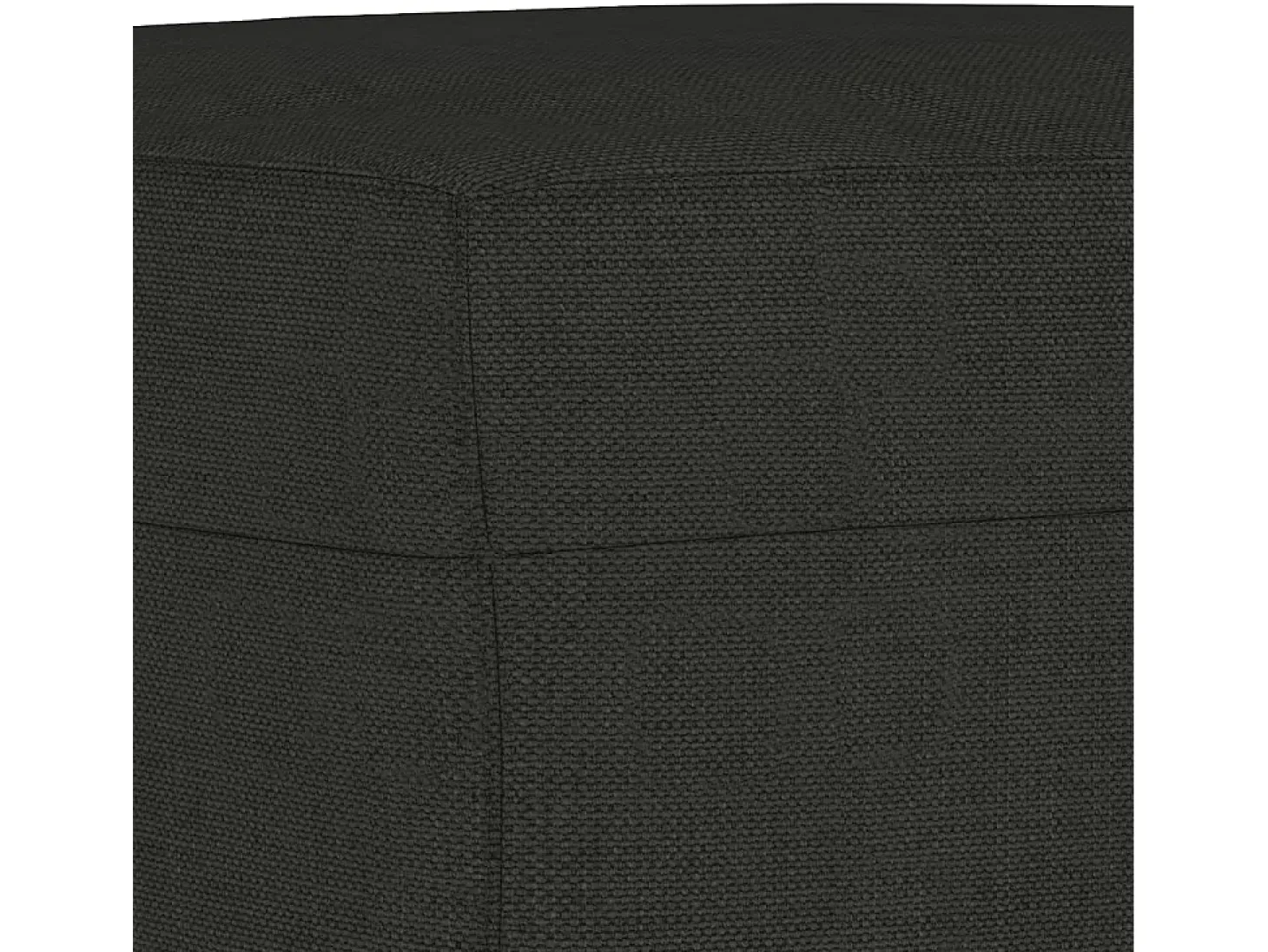 Sofá de 3 plazas con taburete de tela negro 180 cm