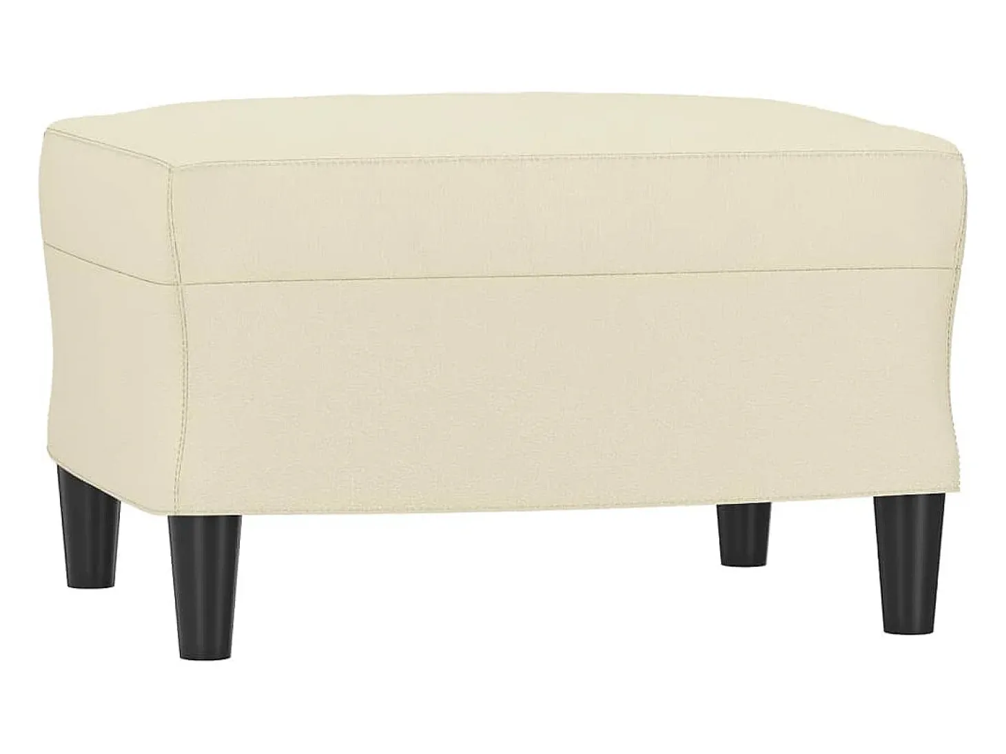 Sofá de 3 plazas con taburete cuero sintético crema 180 cm