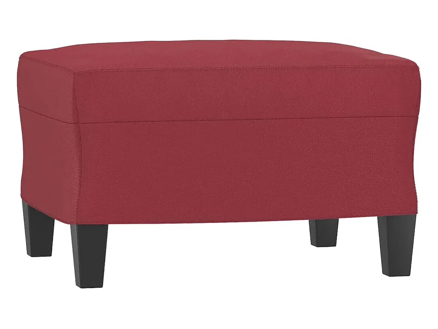 Sofá de 3 plazas con taburete cuero sintético rojo tinto 180 cm