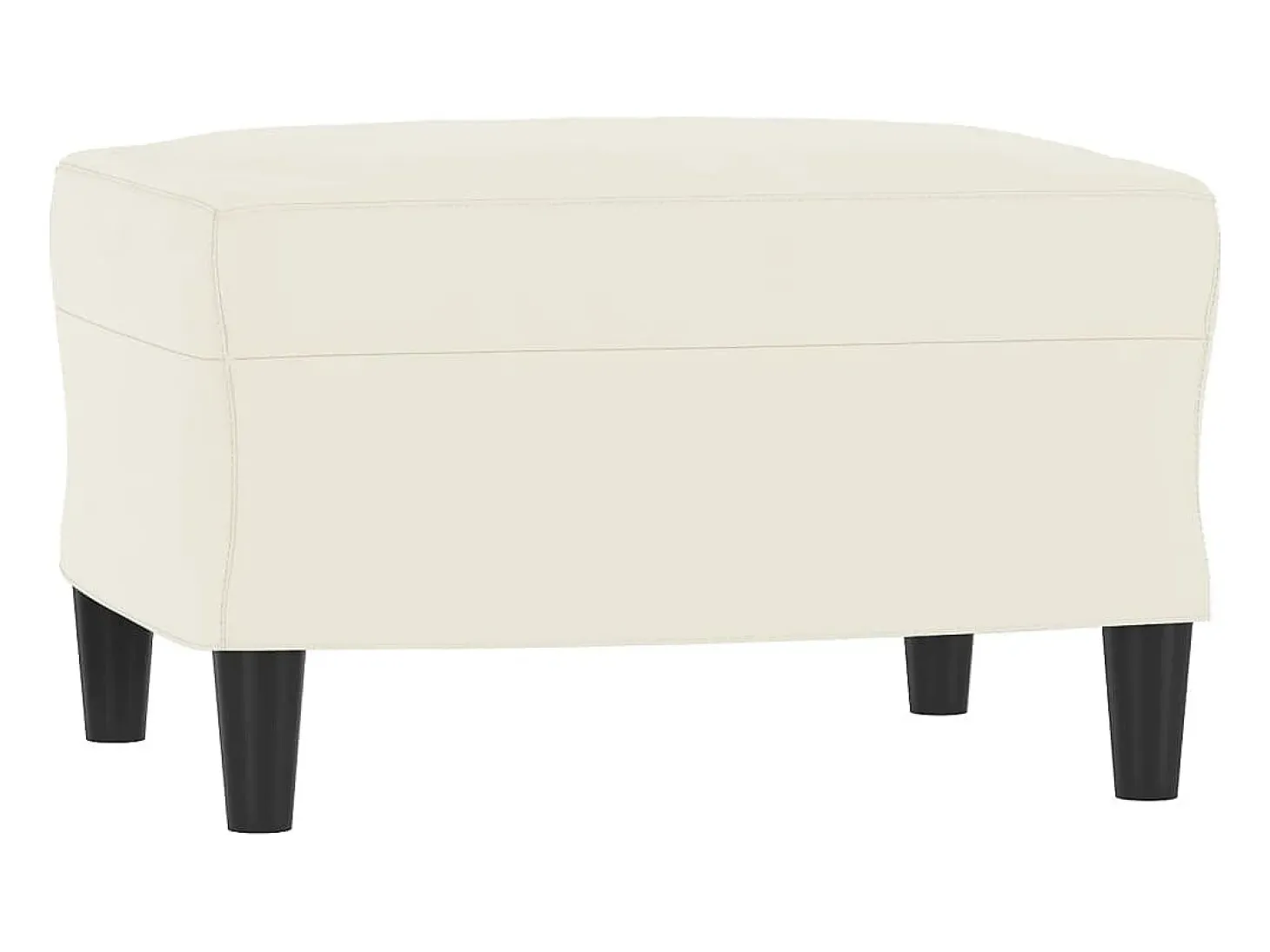 Sofá de 3 plazas con taburete de terciopelo crema 180 cm