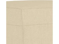 Sofá de 3 plazas con taburete de tela crema 180 cm