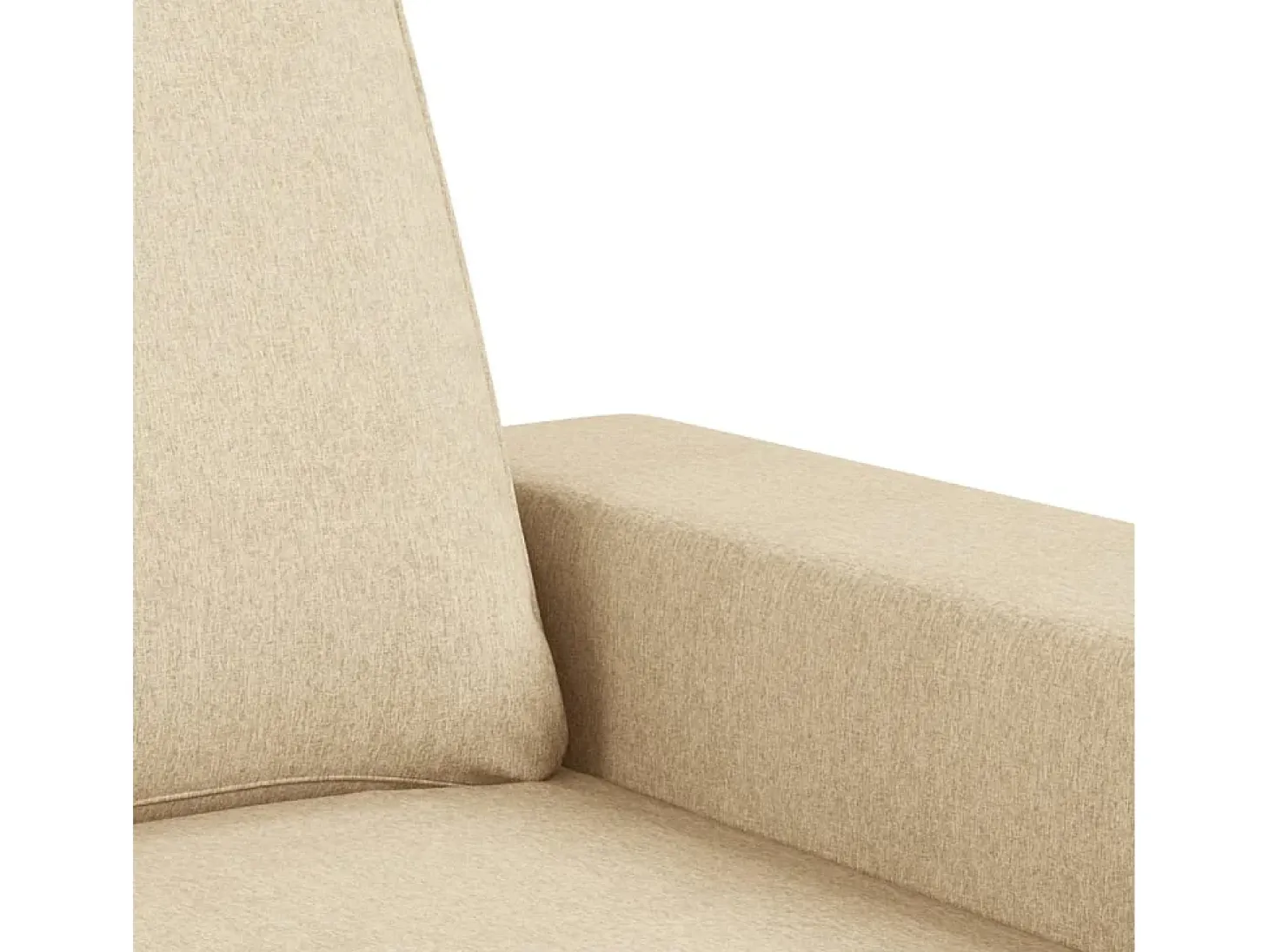 Sofá de 3 plazas con taburete de tela crema 180 cm