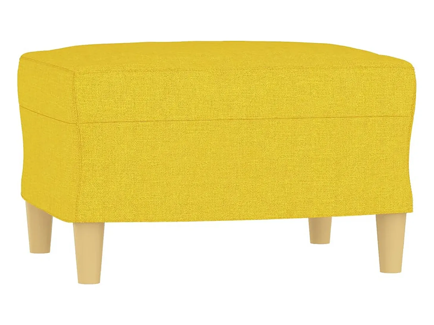 Sofá de 3 plazas con taburete de tela amarillo claro 180 cm