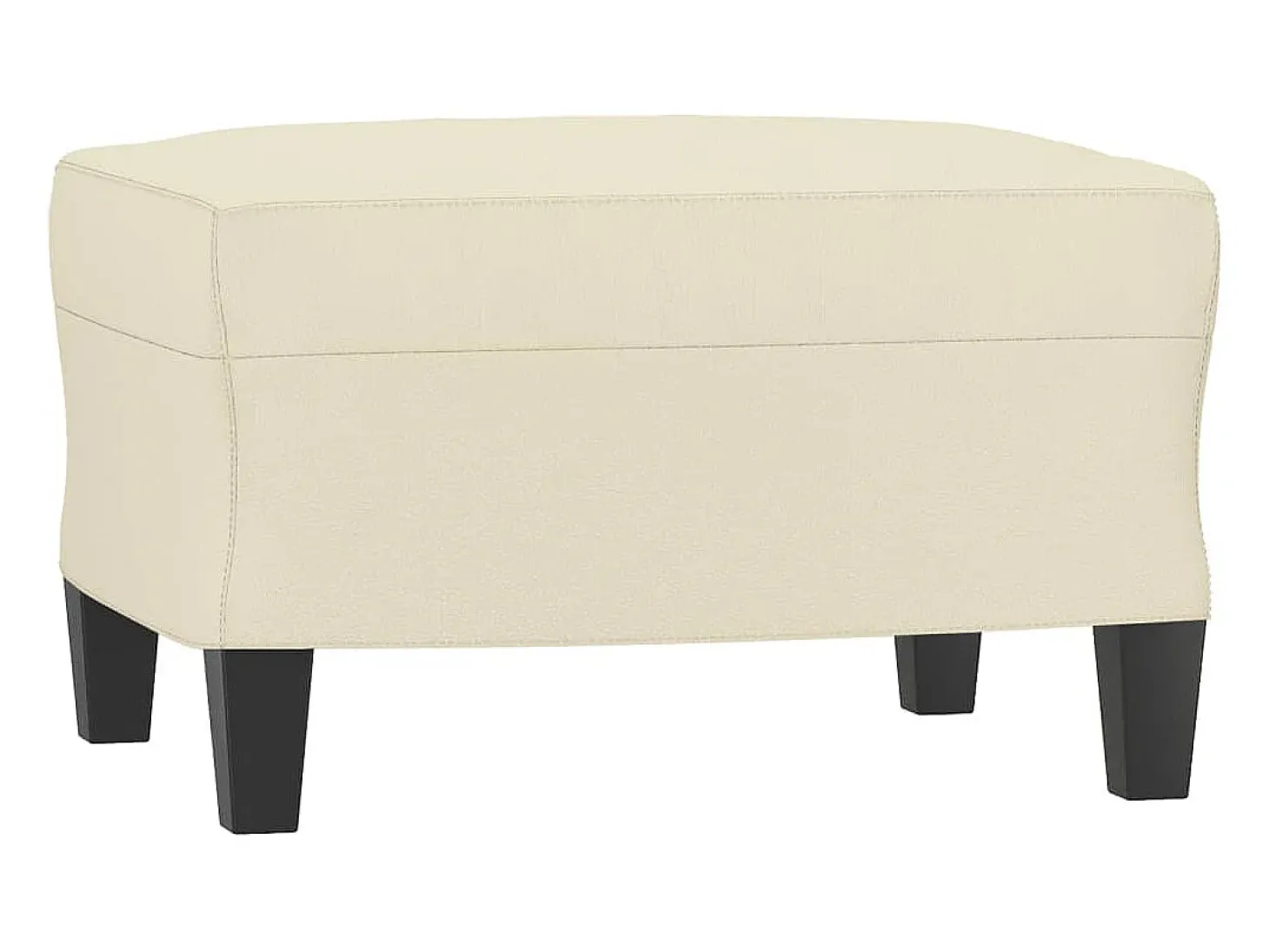 Sofá de 3 plazas con taburete cuero sintético crema 180 cm