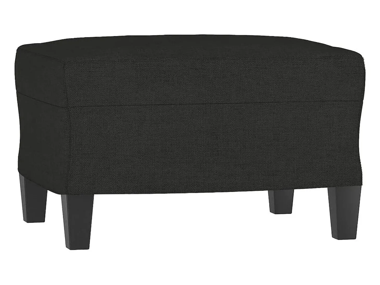 Sofá de 3 plazas con taburete de tela negro 180 cm