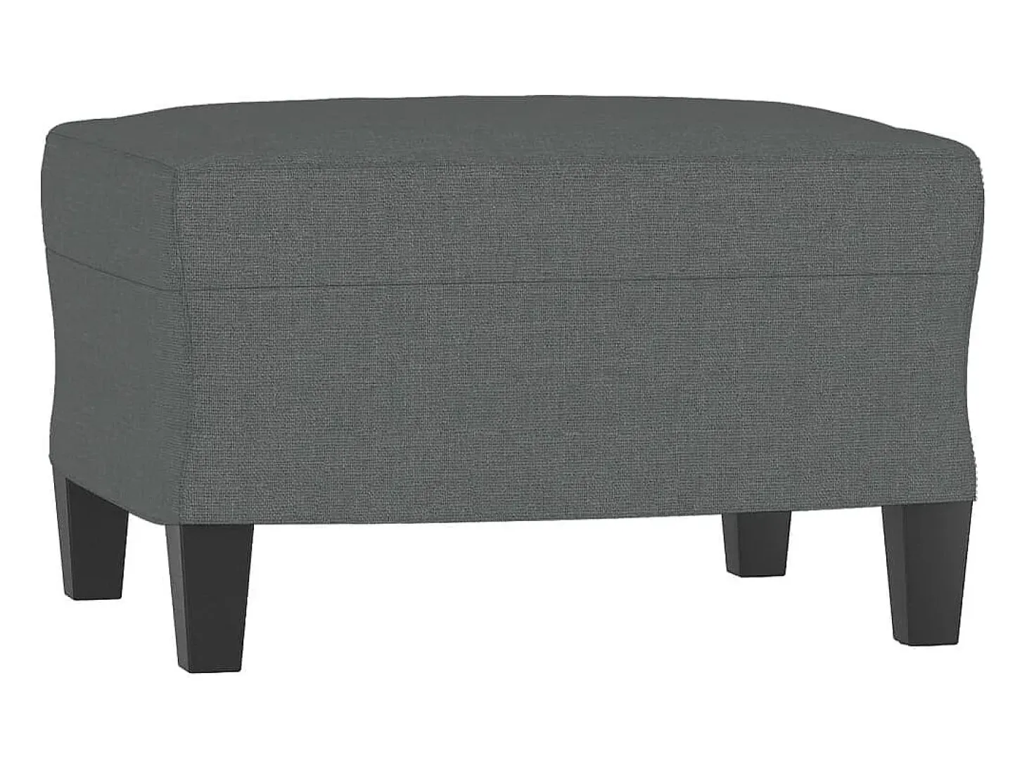 Sofá de 3 plazas con taburete de tela gris oscuro 180 cm