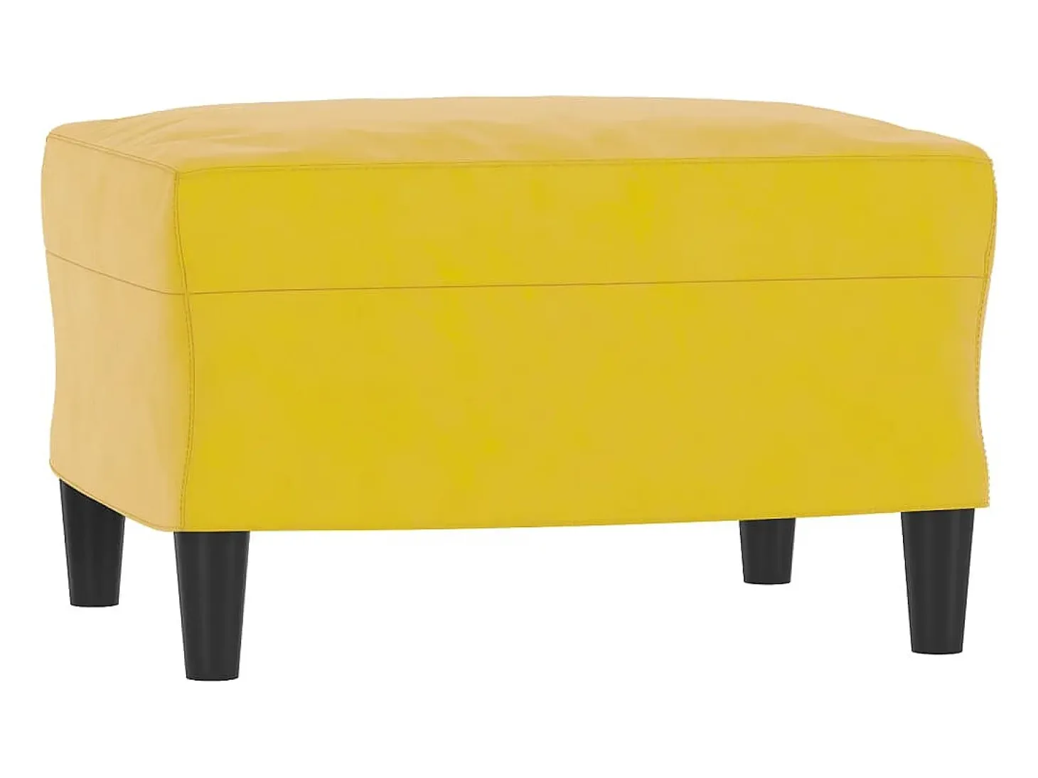 Sofá de 3 plazas con taburete terciopelo amarillo 180 cm