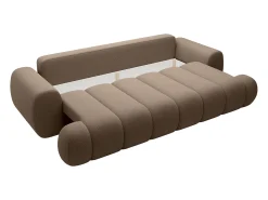 Sofá de 4 plazas convertible en tela color topo FRIDORA
