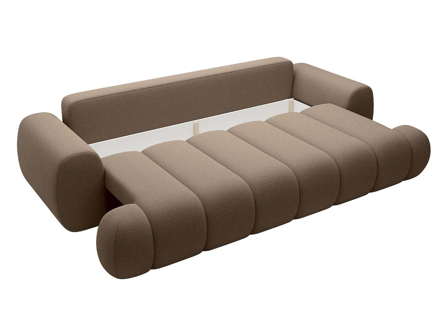 Sofá de 4 plazas convertible en tela color topo FRIDORA