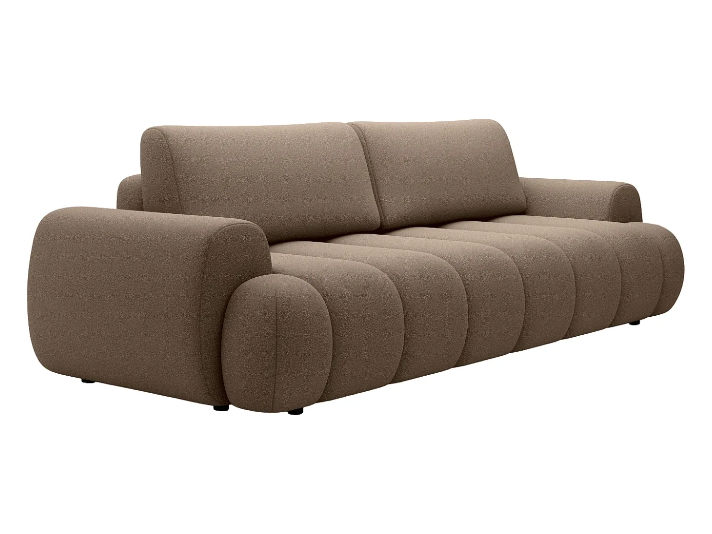 Sofá de 4 plazas convertible en tela color topo FRIDORA
