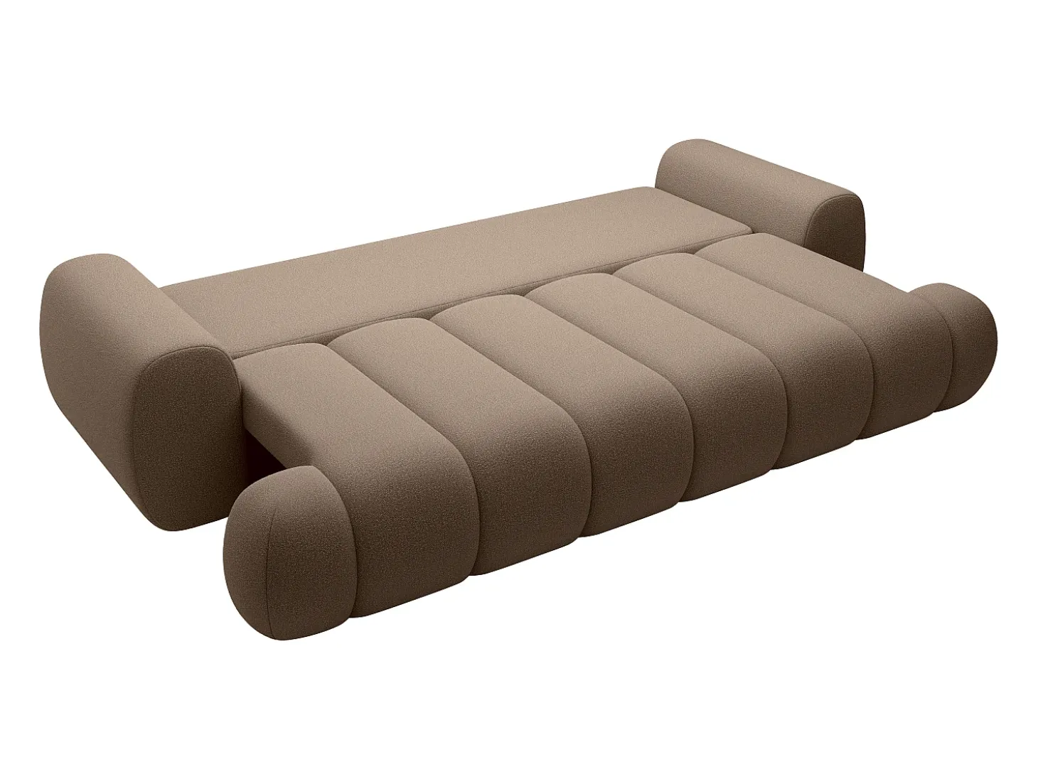 Sofá de 4 plazas convertible en tela color topo FRIDORA