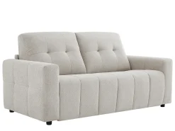 Sofá de 3 plazas convertible en chenilla gris claro colchón 12 cm ISISTIA