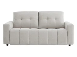 Sofá de 3 plazas convertible en chenilla gris claro colchón 12 cm ISISTIA