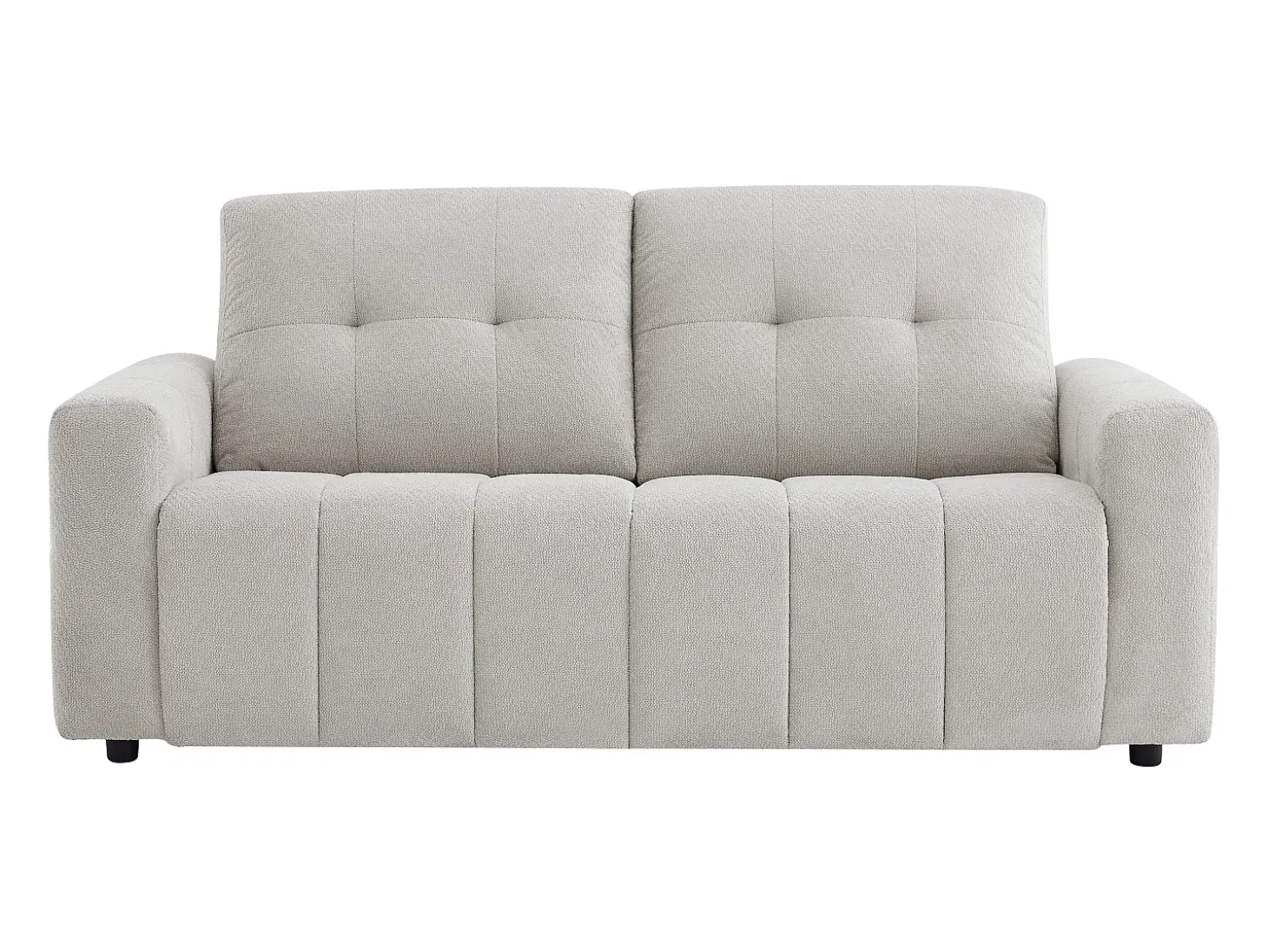 Sofá de 3 plazas convertible en chenilla gris claro colchón 12 cm ISISTIA