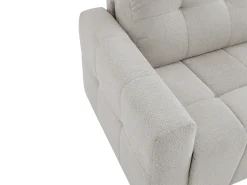Sofá de 3 plazas convertible en chenilla gris claro colchón 12 cm ISISTIA