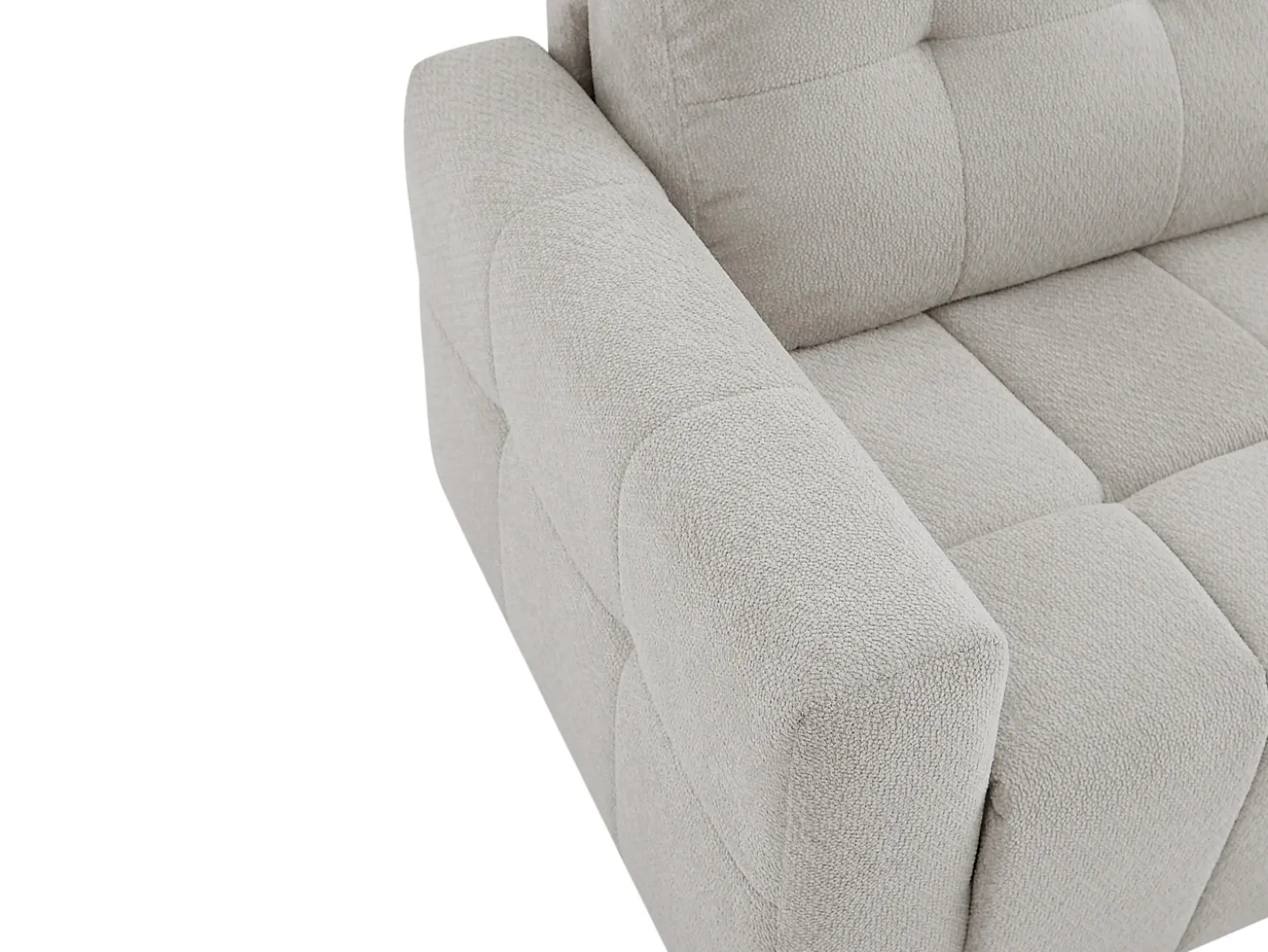 Sofá de 3 plazas convertible en chenilla gris claro colchón 12 cm ISISTIA