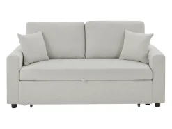 Sofá de 3 plazas convertible de tela color beige INIZOR