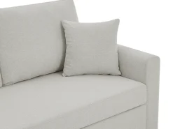 Sofá de 3 plazas convertible de tela color beige INIZOR