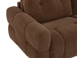 Sofá de 3 plazas convertible en chenilla marrón colchón 12 cm ECORIA