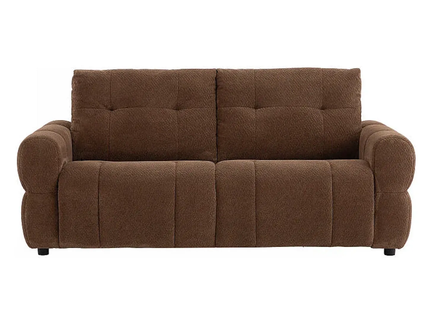Sofá de 3 plazas convertible en chenilla marrón colchón 12 cm ECORIA