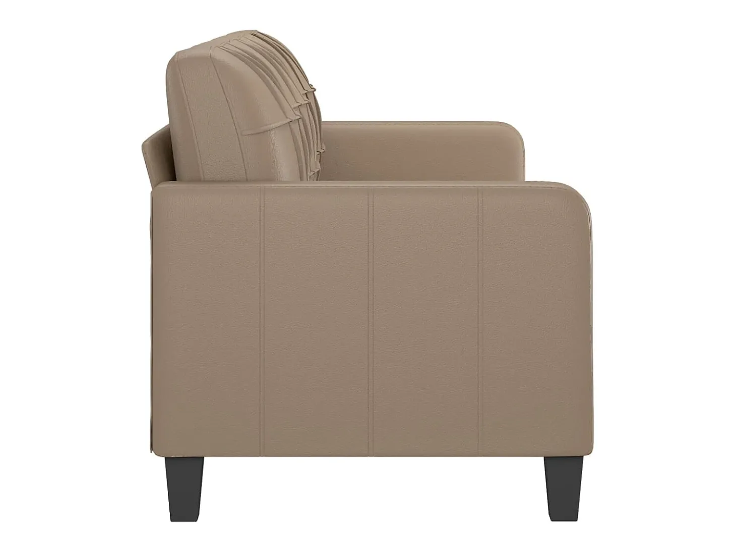 Sofá de 3 plazas de cuero sintético color capuchino 180 cm