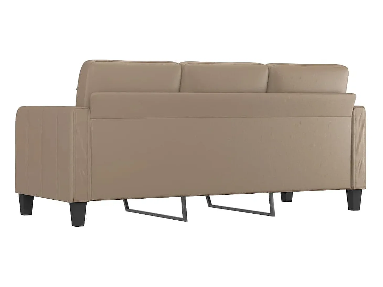 Sofá de 3 plazas de cuero sintético color capuchino 180 cm