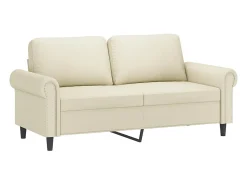 Sofá de 2 plazas de cuero sintético color crema 140 cm