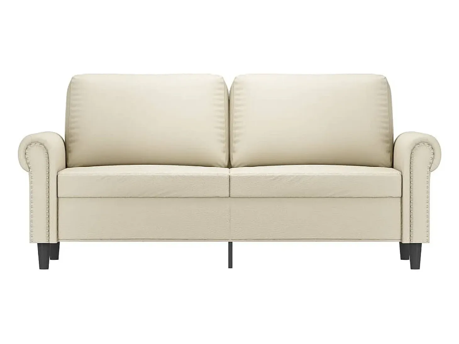 Sofá de 2 plazas de cuero sintético color crema 140 cm