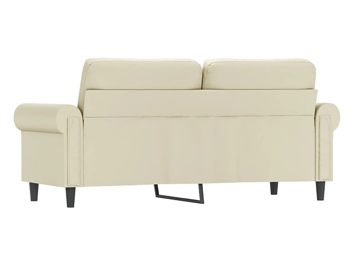 Sofá de 2 plazas de cuero sintético color crema 140 cm
